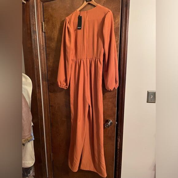 NastyGal Belted Detail Puff Sleeve Flared Jumpsuit - Picture 5 of 10